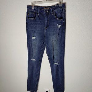 Risen Jeans 31/13 Distressed Busted Knee High Rise Skinny Jeans